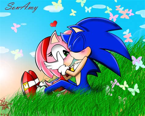 sonic y amy besándose